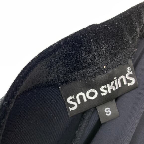 Sno Skins Velour Velvet Pants Wide Leg Womens Size Small Black Pull On Waist - Picture 5 of 6